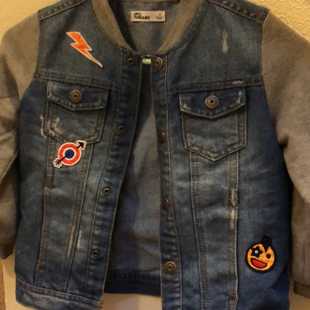 Denim with sweater sleeves